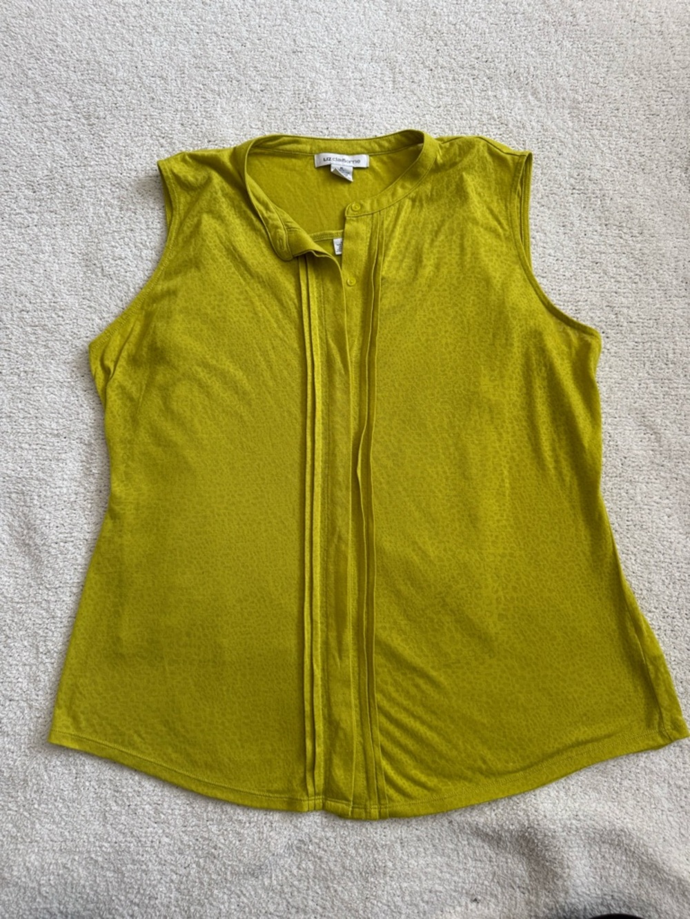 Liz Claiborne Olive Yellow Sleeveless Tank Top